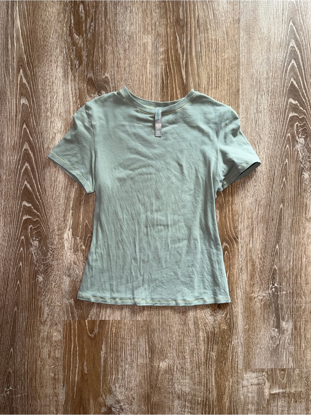 Skims Classic Crewneck Short-Sleeve Top - Sage Green